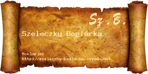 Szeleczky Boglárka névjegykártya